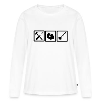 Concierge - T-shirt manches longues Premium bio Femme - blanc - Devant - Julia (174cm)