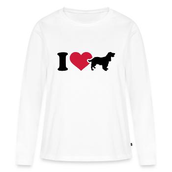 Cocker Spaniel - Frauen Premium Bio Langarmshirt - Weiß - Vorne - Julia (174cm)