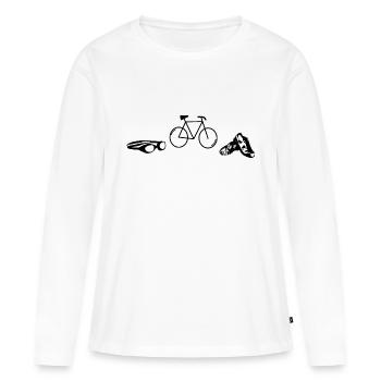 instrument triathlète - T-shirt manches longues Premium bio Femme - blanc - Devant - Julia (174cm)