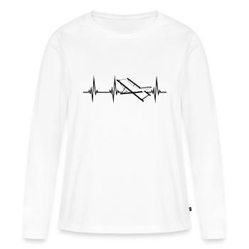 puls herzschlag frequenz strandstuhl liegestuhl ur - Frauen Premium Bio Langarmshirt - Weiß - Vorne - Julia (174cm)