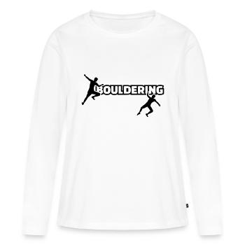 Bouldering - T-shirt manches longues Premium bio Femme - blanc - Devant - Julia (174cm)