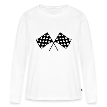 Racing Flag - T-shirt manches longues Premium bio Femme - blanc - Devant - Julia (174cm)