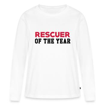 Secourisme / Secouriste / Secours / Secourir - T-shirt manches longues Premium bio Femme - blanc - Devant - Julia (174cm)