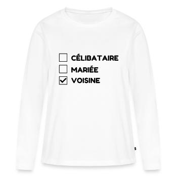 Nachbar / Nachbarschaft / Nachbarin / Haus - Frauen Premium Bio Langarmshirt - Weiß - Vorne - Julia (174cm)