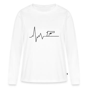 heartbeat pistol - Women's Premium Organic Long Sleeve Shirt - white - Front - Julia (174cm)