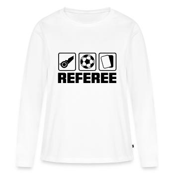 L’arbitre - T-shirt manches longues Premium bio Femme - blanc - Devant - Julia (174cm)