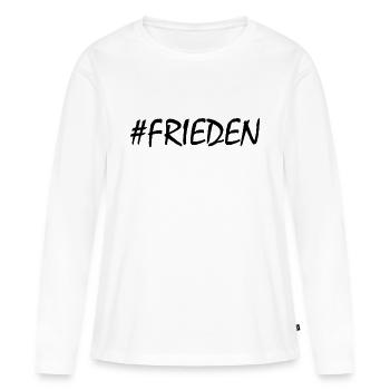 FRIEDEN - Frauen Premium Bio Langarmshirt - Weiß - Vorne - Julia (174cm)