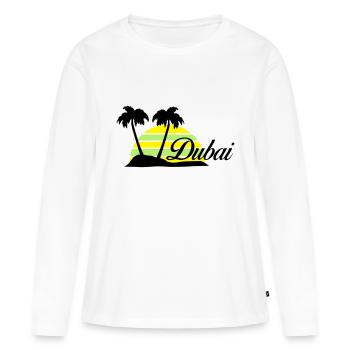 dubai - T-shirt manches longues Premium bio Femme - blanc - Devant - Julia (174cm)