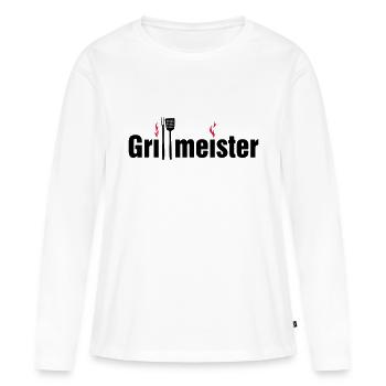Grillmeister mit Grillbesteck - Frauen Premium Bio Langarmshirt - Weiß - Vorne - Julia (174cm)