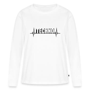 Puls Musique Techno - T-shirt manches longues Premium bio Femme - blanc - Devant - Julia (174cm)