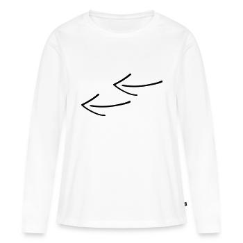 Flèches - T-shirt manches longues Premium bio Femme - blanc - Devant - Julia (174cm)