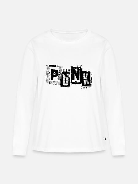 Punk - Frauen Premium Bio Langarmshirt - Weiß