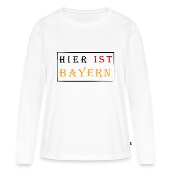 BAYERN - Frauen Premium Bio Langarmshirt - Weiß - Vorne - Julia (174cm)