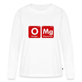 Tableau périodique OMG - T-shirt manches longues Premium bio Femme - blanc - Devant - Julia (174cm)
