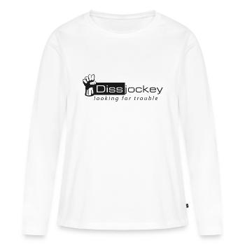 Dissjockey À la recherche d’ennuis - T-shirt manches longues Premium bio Femme - blanc - Devant - Julia (174cm)