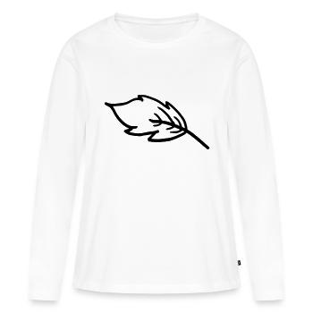Feuille - T-shirt manches longues Premium bio Femme - blanc - Devant - Julia (174cm)