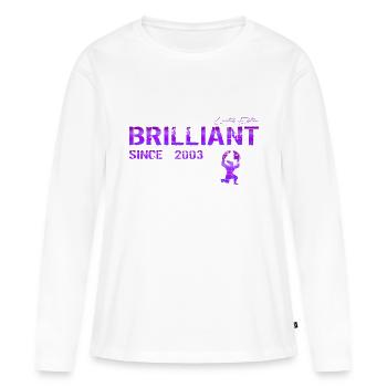 Brillant depuis 2003 - T-shirt manches longues Premium bio Femme - blanc - Devant - Julia (174cm)