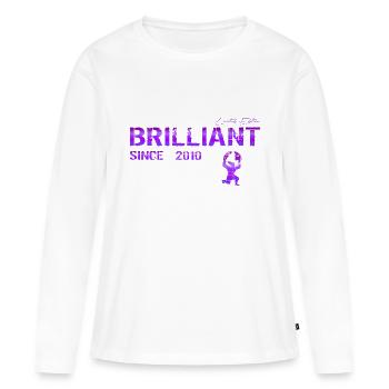Brillant depuis 2010 - T-shirt manches longues Premium bio Femme - blanc - Devant - Julia (174cm)