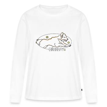 Hund - Frauen Premium Bio Langarmshirt - Weiß - Vorne - Julia (174cm)