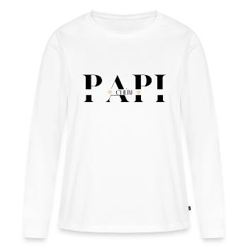 papi Chéri - T-shirt manches longues Premium bio Femme - blanc - Devant - Julia (174cm)