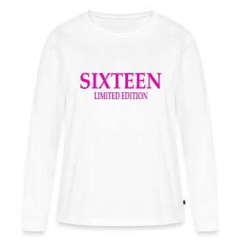 16e anniversaire seize 16 ans - T-shirt manches longues Premium bio Femme - blanc - Devant - Julia (174cm)