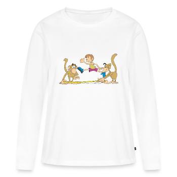 Singes dans la compétition athlétique - T-shirt manches longues Premium bio Femme - blanc - Devant - Julia (174cm)