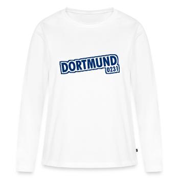 Dortmund - 0231 - Indicatif Régional - T-shirt manches longues Premium bio Femme - blanc - Devant - Julia (174cm)