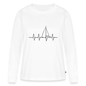 Segelboot Heartbeat Segelboot - Frauen Premium Bio Langarmshirt - Weiß - Vorne - Julia (174cm)