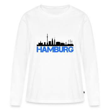 Horizon de Hambourg - T-shirt manches longues Premium bio Femme - blanc - Devant - Julia (174cm)