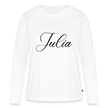Nom de Julia - T-shirt manches longues Premium bio Femme - blanc - Devant - Julia (174cm)