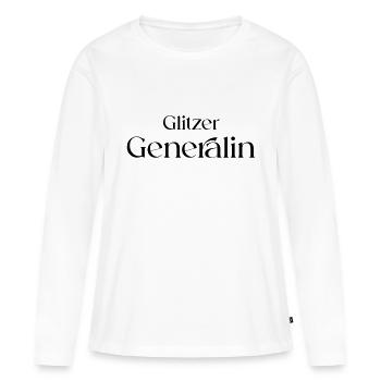 Paillettes Général - T-shirt manches longues Premium bio Femme - blanc - Devant - Julia (174cm)
