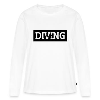 Diving with black background - Frauen Premium Bio Langarmshirt - Weiß - Vorne - Julia (174cm)