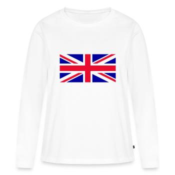 Royaume-Uni - Union Jack - T-shirt manches longues Premium bio Femme - blanc - Devant - Julia (174cm)
