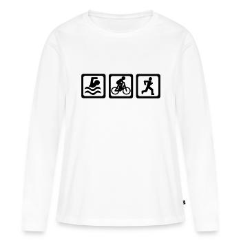 Triathlon - T-shirt manches longues Premium bio Femme - blanc - Devant - Julia (174cm)