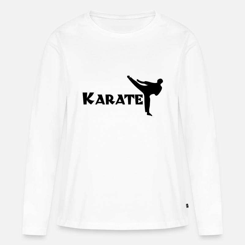 karate - Frauen Premium Bio Langarmshirt - Weiß