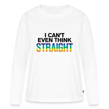 I Can't Think Straight – Gay Pride - Frauen Premium Bio Langarmshirt - Weiß - Vorne - Julia (174cm)