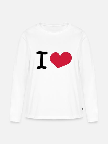 i love - Frauen Premium Bio Langarmshirt - Weiß