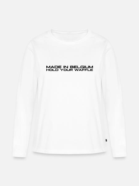 Halten Sie Ihre Waffel - Frauen Premium Bio Langarmshirt - Weiß