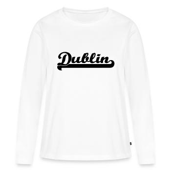 écrit dublin - T-shirt manches longues Premium bio Femme - blanc - Devant - Julia (174cm)