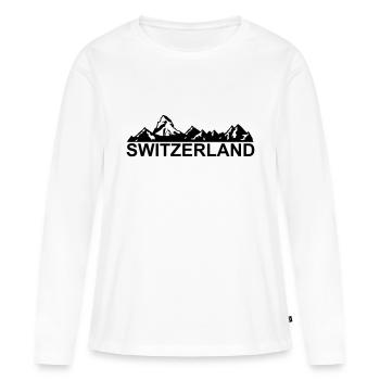 Suisse - Suisse - Suisse - Svizzera - T-shirt manches longues Premium bio Femme - blanc - Devant - Julia (174cm)