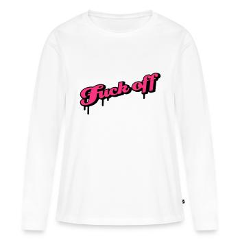 fuck off - Frauen Premium Bio Langarmshirt - Weiß - Vorne - Julia (174cm)