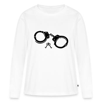 Menottes - T-shirt manches longues Premium bio Femme - blanc - Devant - Julia (174cm)