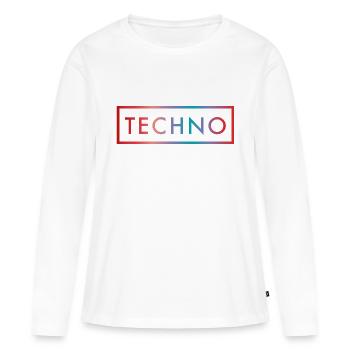 Techno Color Minimal Geschenk - Frauen Premium Bio Langarmshirt - Weiß - Vorne - Julia (174cm)