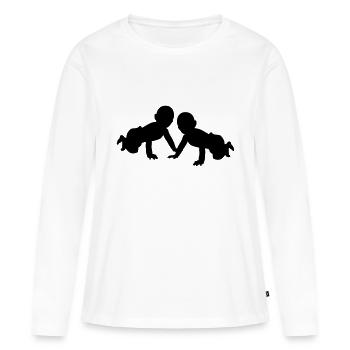 Bébé - T-shirt manches longues Premium bio Femme - blanc - Devant - Julia (174cm)