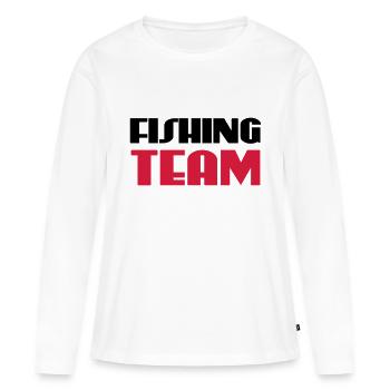 Fishing Team - T-shirt manches longues Premium bio Femme - blanc - Devant - Julia (174cm)