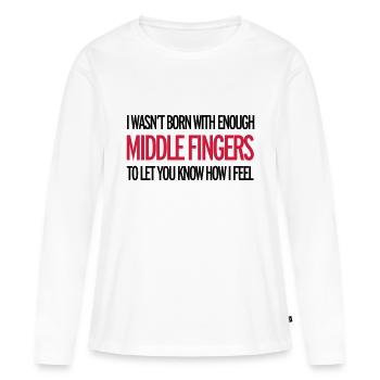 Middle Fingers - Women's Premium Organic Long Sleeve Shirt - white - Front - Julia (174cm)