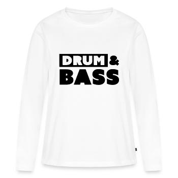 DRUM & BASS - T-shirt manches longues Premium bio Femme - blanc - Devant - Julia (174cm)