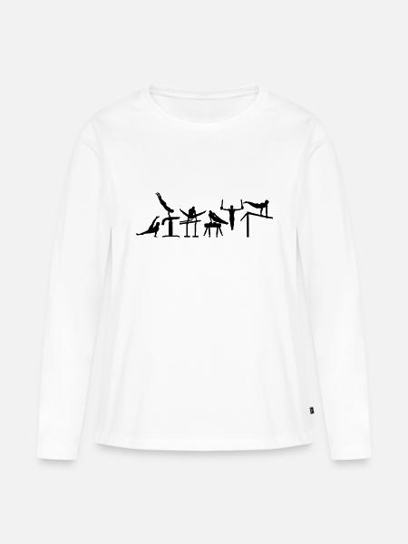 Turnen - Frauen Premium Bio Langarmshirt - Weiß