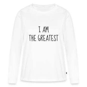 Boxing - Boxer - Boxe - Boxen - Ali - Fighter - T-shirt manches longues Premium bio Femme - blanc - Devant - Julia (174cm)
