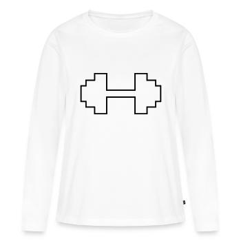 haltère - T-shirt manches longues Premium bio Femme - blanc - Devant - Julia (174cm)